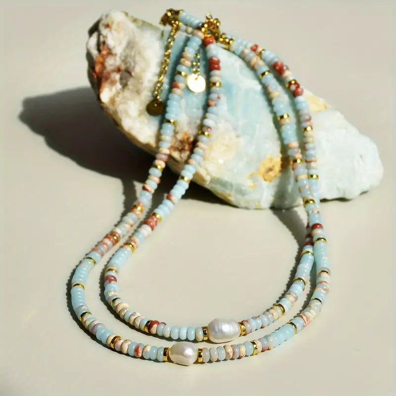 Serena – Freshwater Pearl & Gemstone Beaded Necklace
