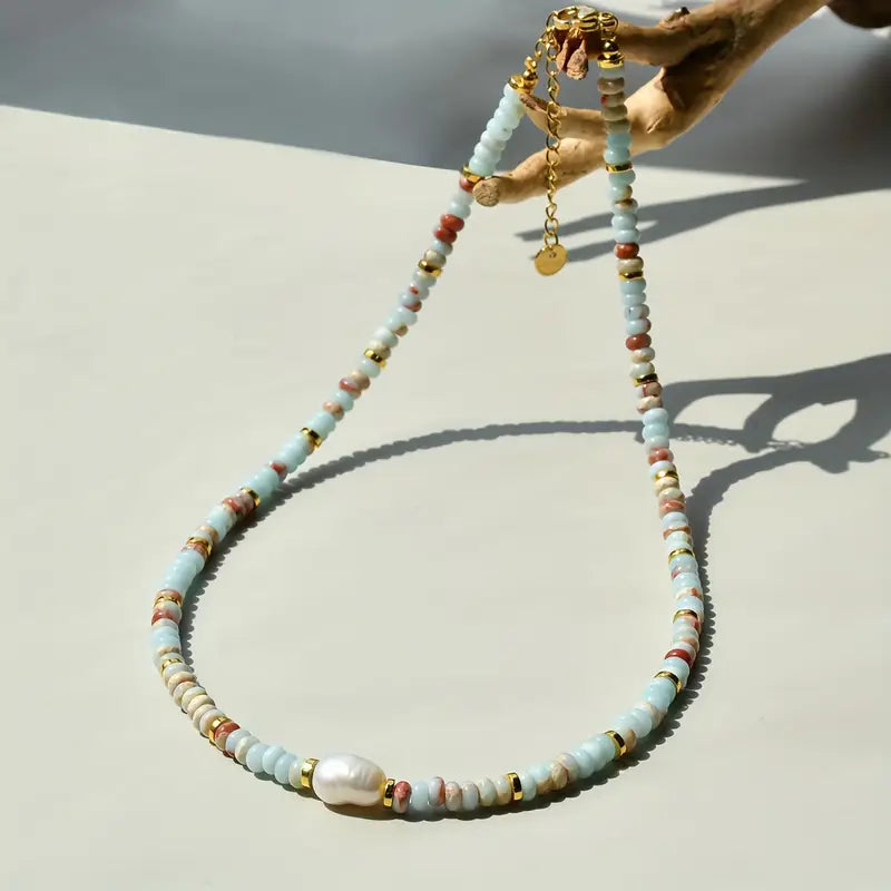 Serena – Freshwater Pearl & Gemstone Beaded Necklace