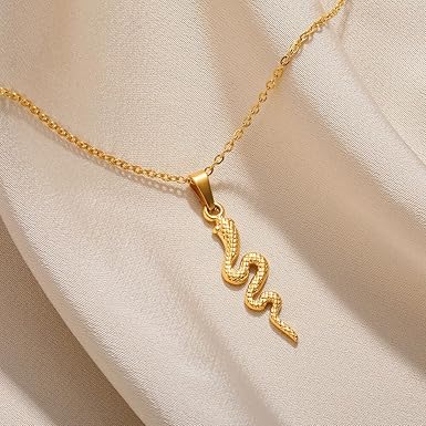 Serpentine Grace – Gold Snake Pendant Necklace