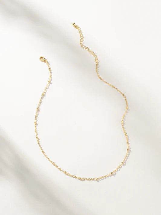 Luna D’Oro – Delicate Gold Bead Chain Necklace