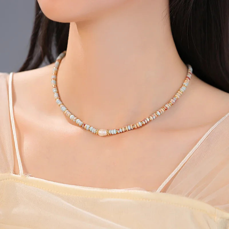 Serena – Freshwater Pearl & Gemstone Beaded Necklace