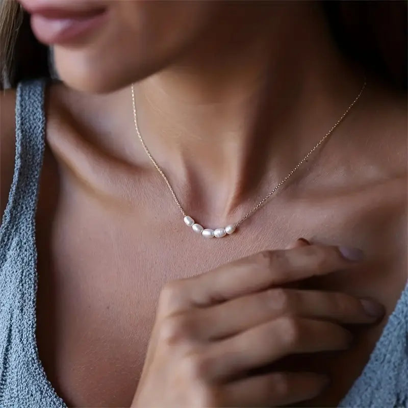 Celeste Five Pearl Chain
