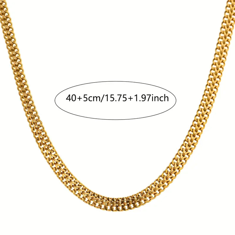 Solara – Gold Herringbone Chain Necklace
