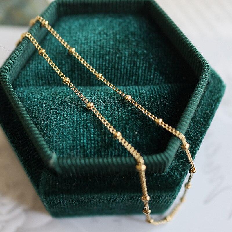 Luna D’Oro – Delicate Gold Bead Chain Necklace