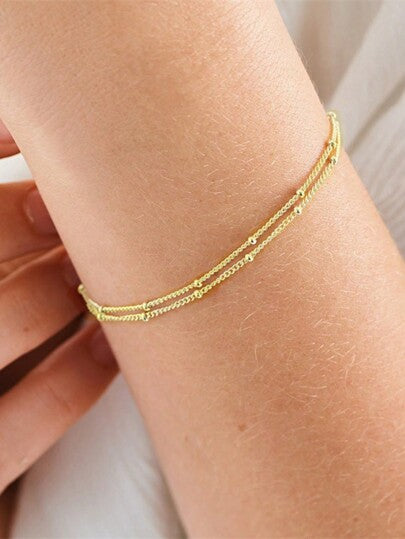 Celeste – Minimal Gold Beaded Bracelet