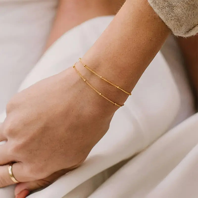 Celeste – Minimal Gold Beaded Bracelet